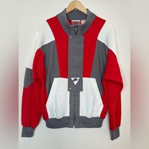 80s Nike Color Block Zip-Up Sweatshirt - Unisex small